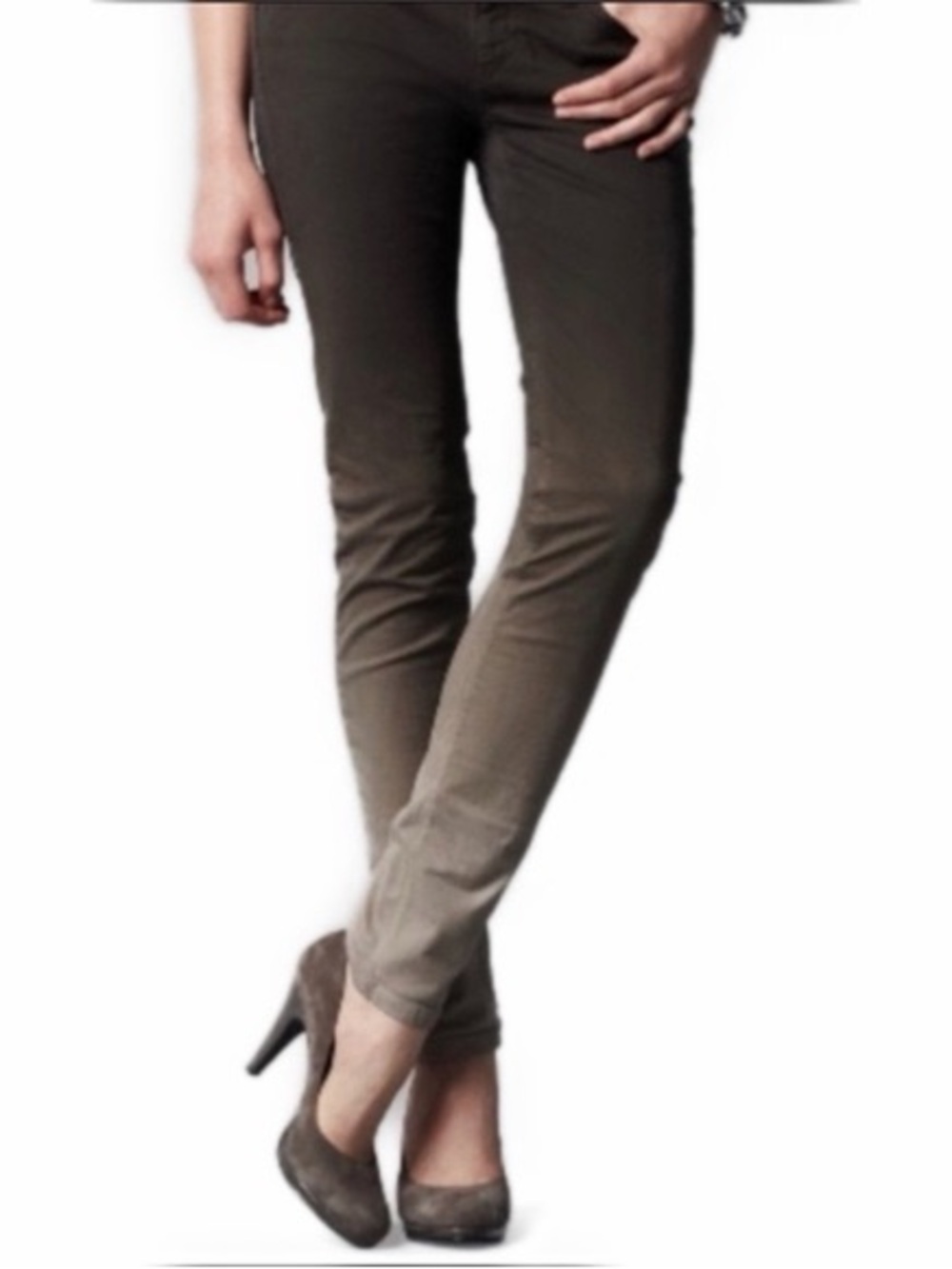 LOFT Two-Tone Straight Leg Pants
